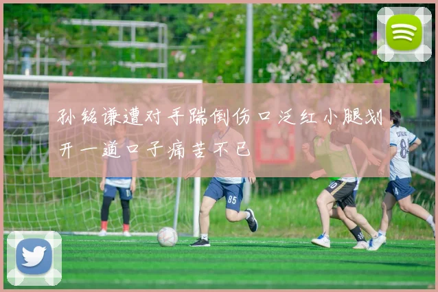 孙铭谦遭对手踹倒伤口泛红小腿划开一道口子痛苦不已